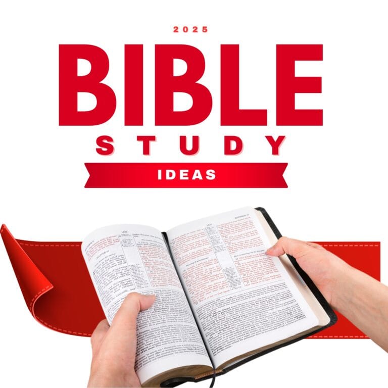 Open Bible with text overlay: 2025 Bible Study Ideas"